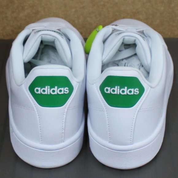 adidas NEO‎ Men's Cloudfoam Advantage Clean Sneakers, White/White/Fairway, 12.5 - Picture 4 of 8
